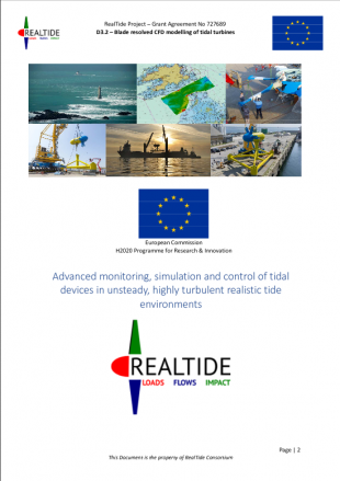 D3.2 Report on blade resolved CFD modelling of the Sabella D1X turbine