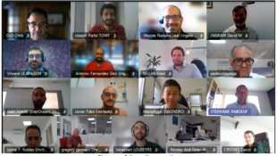 Screengrab showing RealTide project partners participating in a video conference